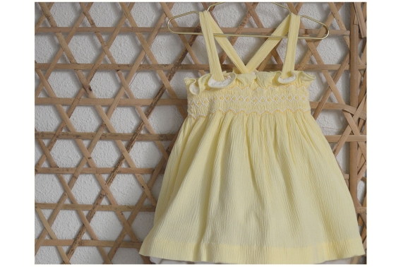 Vestido punto smock amarillito