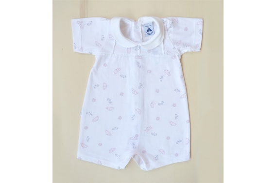 Pijama manga corta y abertura trasera nubes, paraguas y pollitos