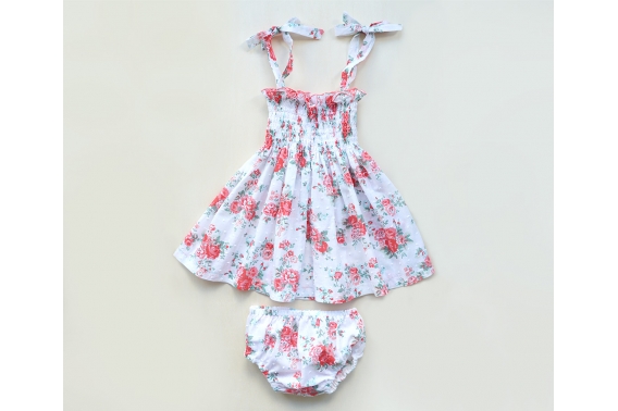 Vestido flores coral