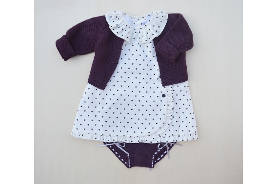 Rebeca de punto morada unisex