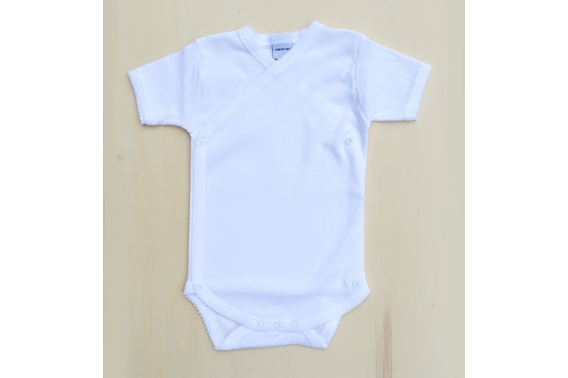 Body blanco cruzado de manga corta