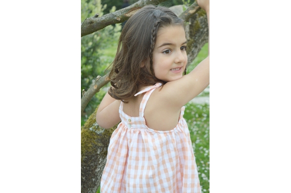 Vestido vichy albaricoque