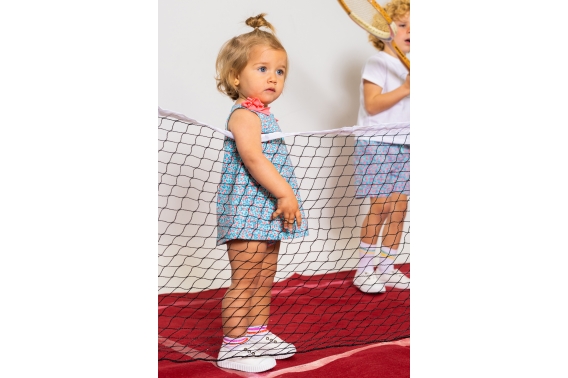 Vestido baño flores coral